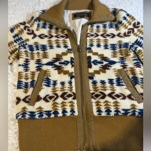 PENDLETON WOMEN'S FOXGLOVE BERBER MIXED PRINT FLEECE BOMBER JACKET